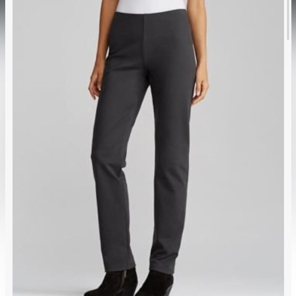 NWT Eileen Fisher Slim Pant in Heavyweight Rayon Knit Charcoal XL